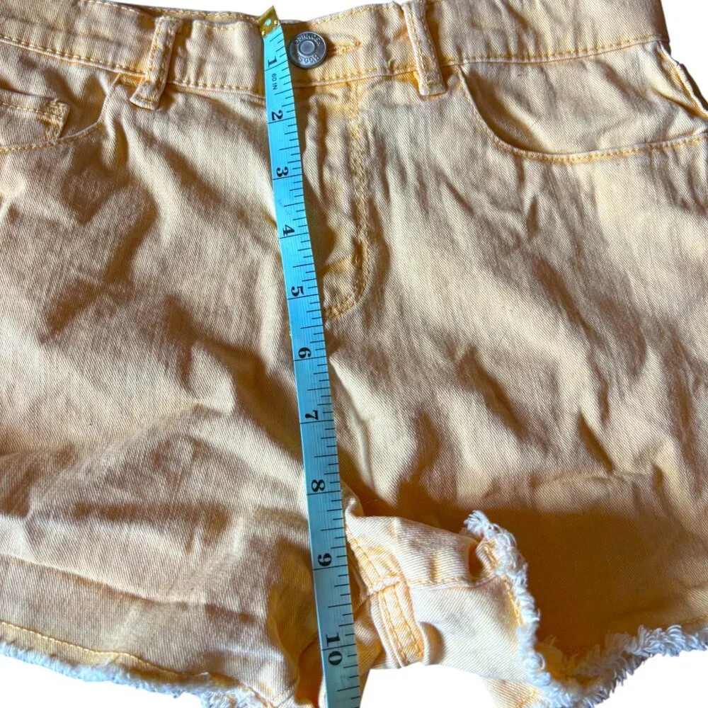 Oshkosh‎ B'Gosh girl's Cut Off Jean Shorts Size 12 Yellow Adjustable Waist